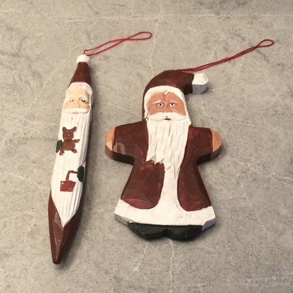 Wooden Santa Christmas ornaments - Picture 1 of 3